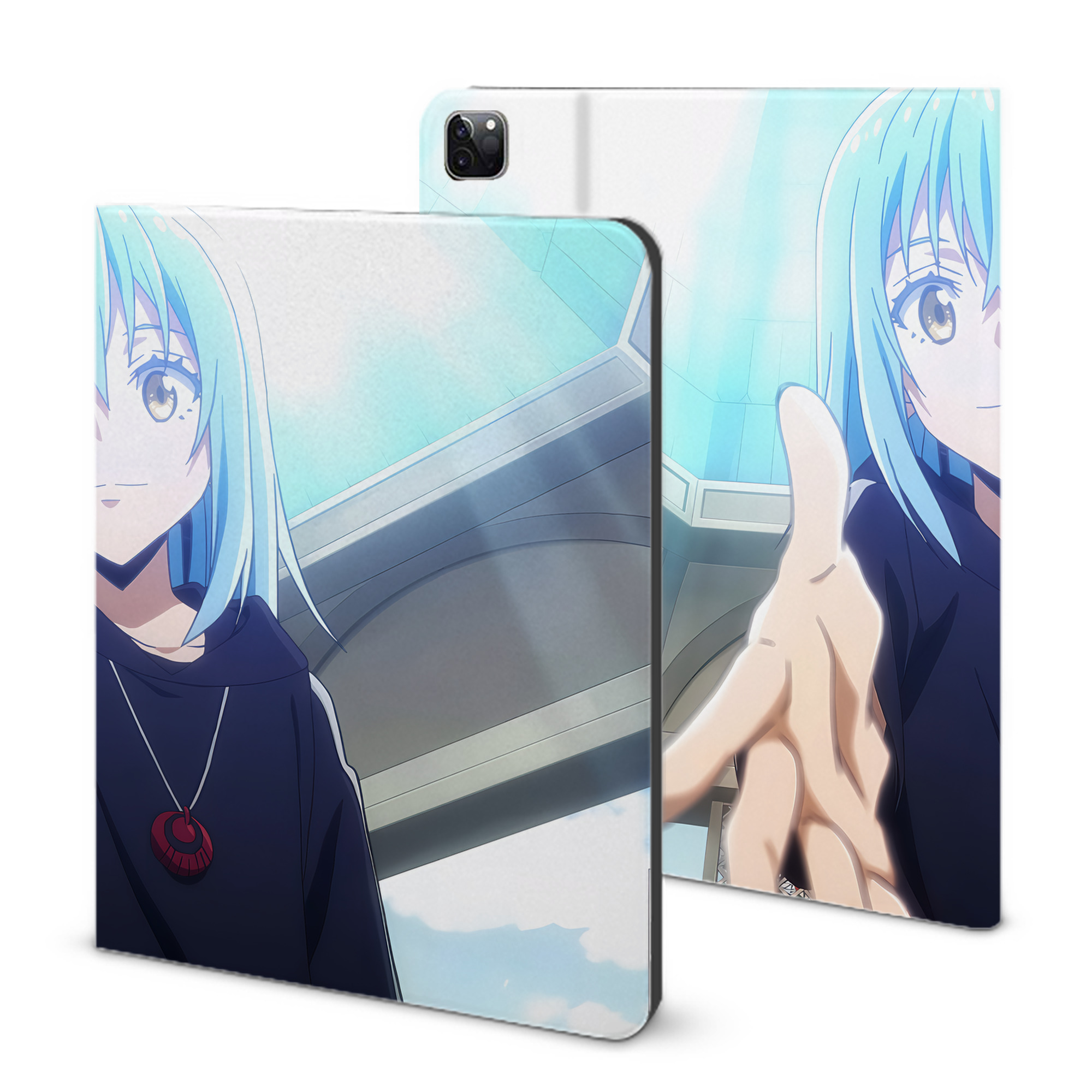 （画像用） 転スラ Regarding Reincarnated to Slime IPad ケース ブック型 PUレザー TPU 耐衝撃 軽量 薄型 ペン収納なし 全面保護 IPad 各モデル対応